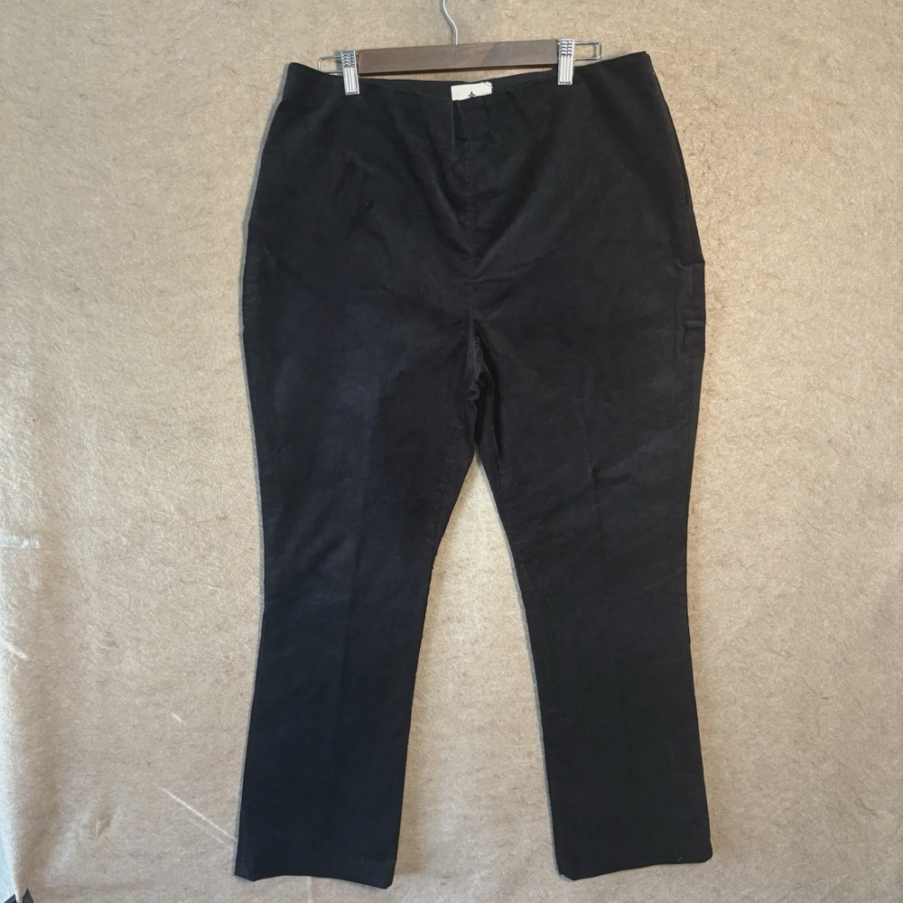 Tuckernuck‎ Velvet Ashford Pants Womens Sz XXL Black Straight Leg Quiet Luxury